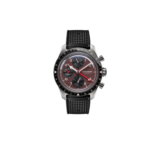 1956 Chrono GMT Purple - Cinturino in pelle di Bufalo Inglese Borgogna / Cinturino Tropical in gomma nera