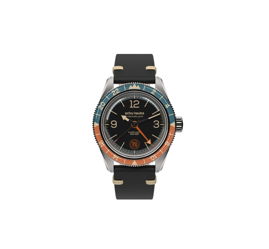 1956 GMT BLACK - Tropical in gomma nero / Pelle vintage nera