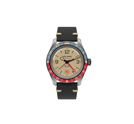 1956 GMT KHAKI - Tropical in gomma nero / Pelle vintage nera