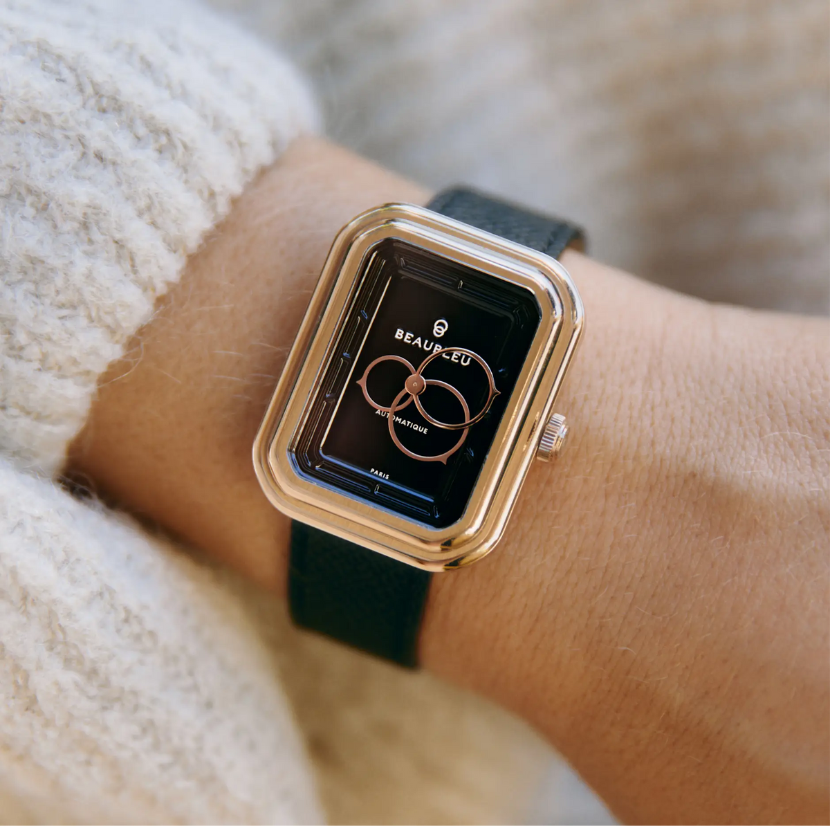 Ecce Figura Onyx - Leather strap - Grained Black