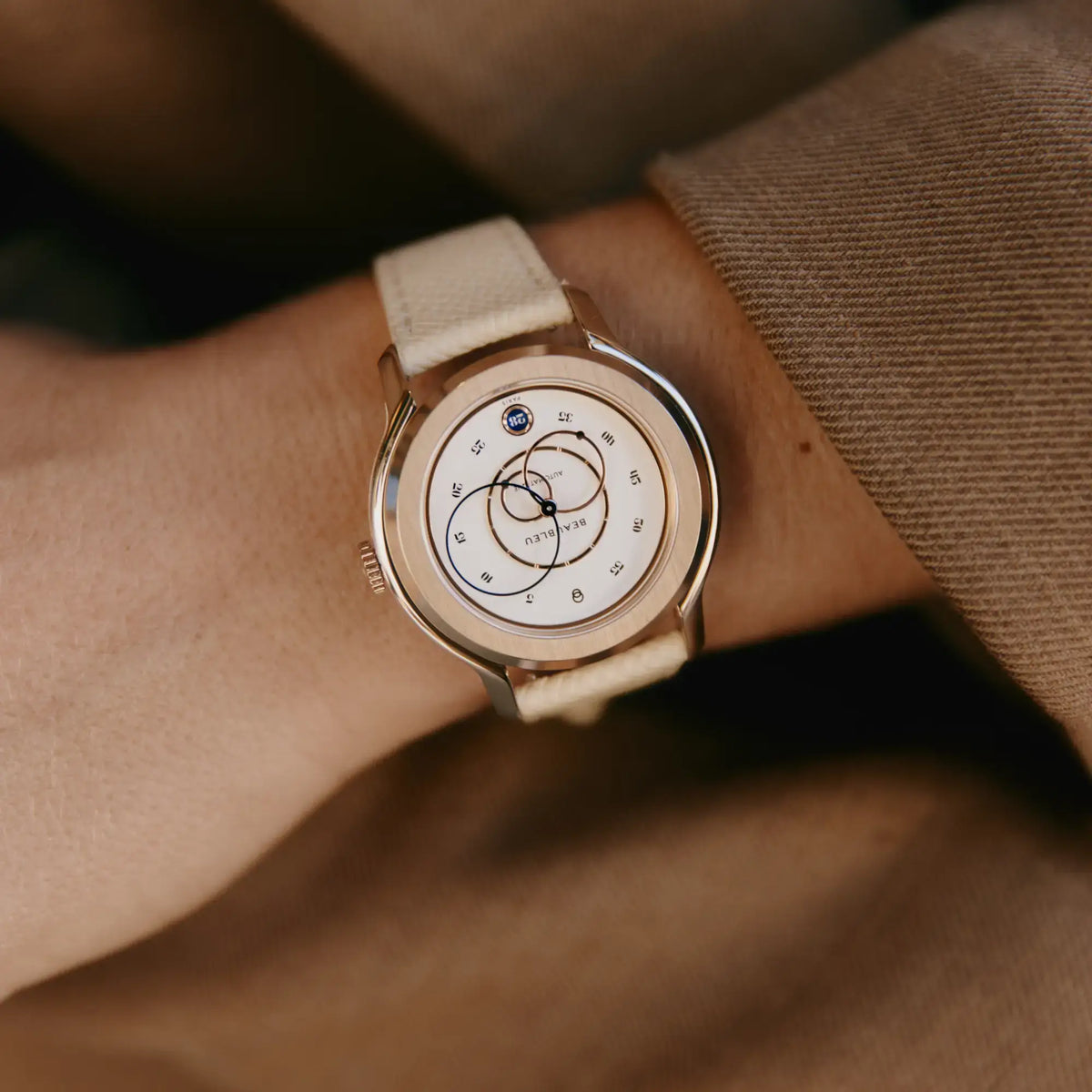 Ecce Lys - Leather strap - Caiman Blue