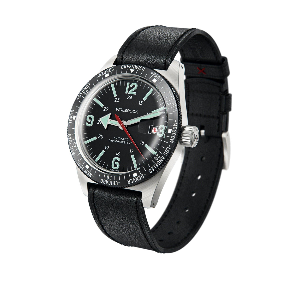 Skindiver WT Automatic Watch - Black Leather Strap