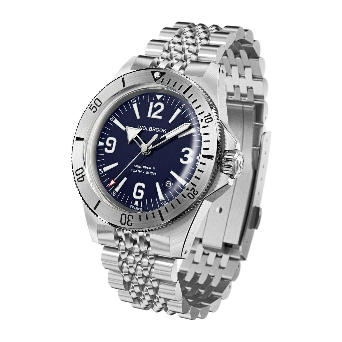 Skindiver II Automatic Dive Watch - Blue - Blue "Tropic" Rubber Strap