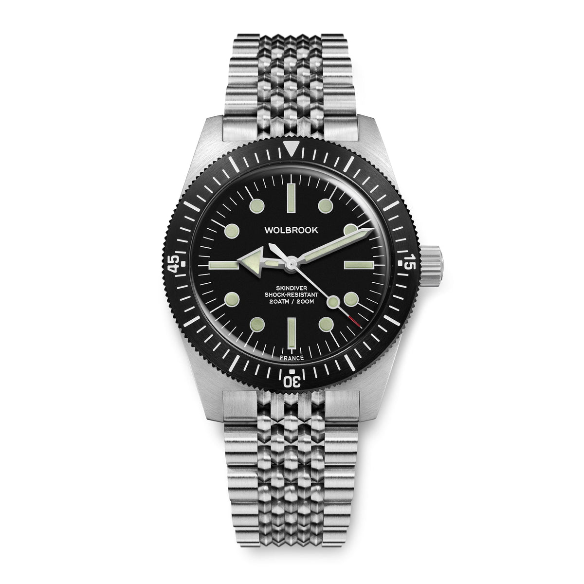 Skindiver Automatic Dive Watch - 38 mm - Military Green "Tropic" Rubber Strap