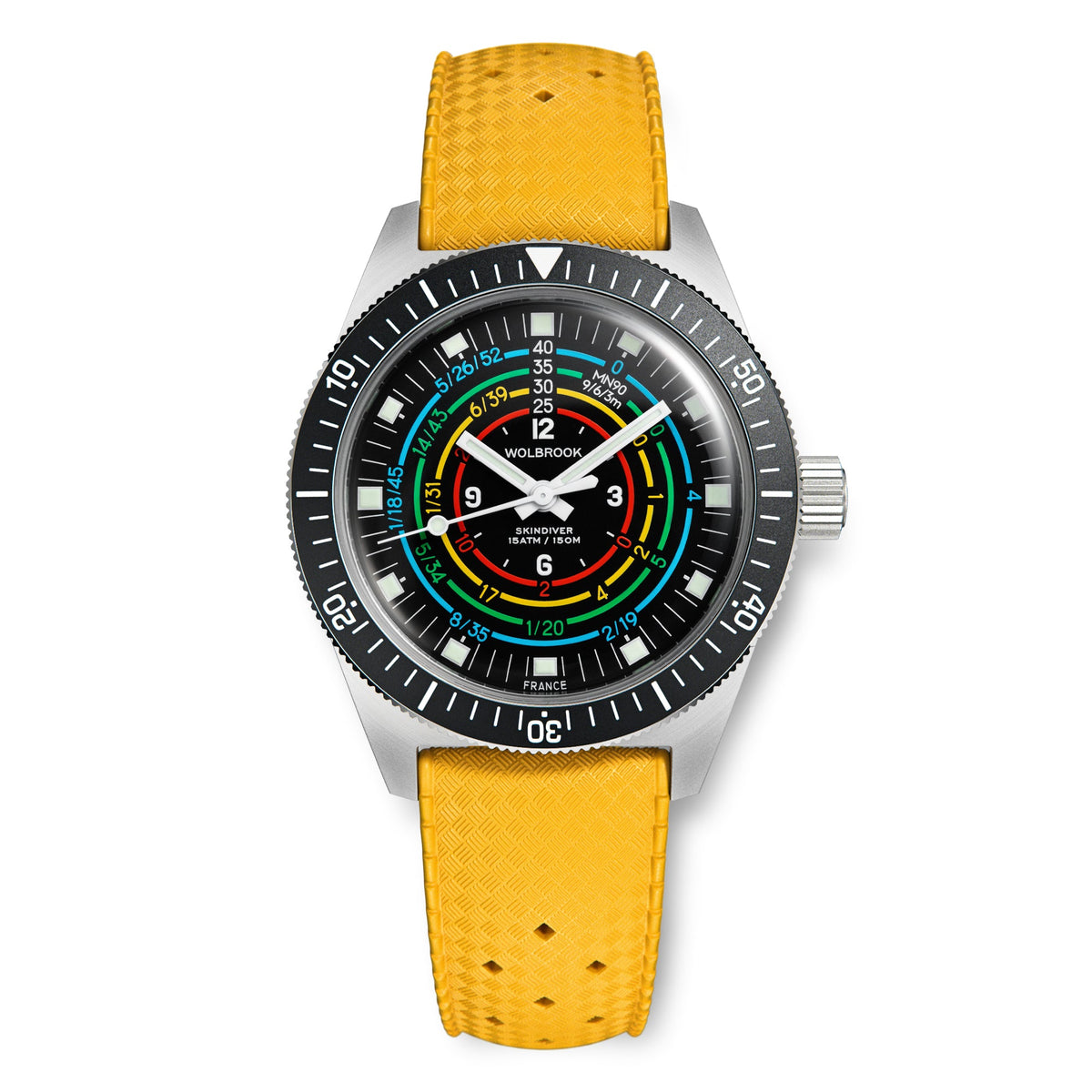 Skindiver Decompression Automatic Watch - MN90 - Sky Blue "Tropic" Rubber Strap
