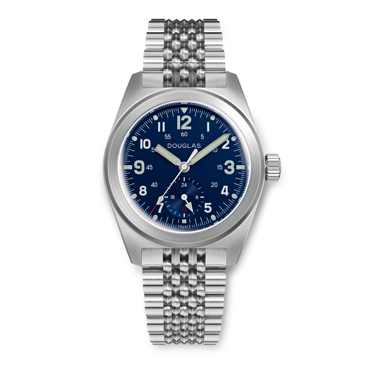 Outrider Professional Mecaquartz 38 Field Watch – Blue - Blue Nylon & Leather Strap