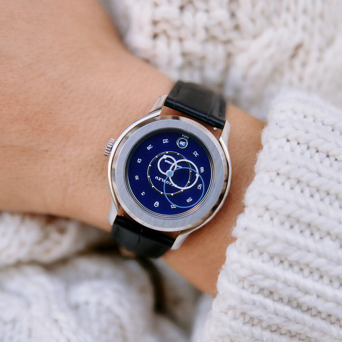 Ecce Smalt - Leather strap - Caiman Blue