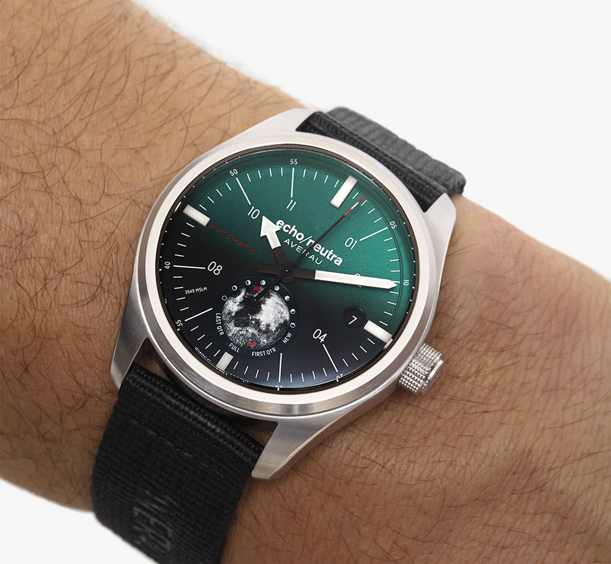 AVERAU 39 Moon phase "Big Moon" Green Degradè - Tessuto nero