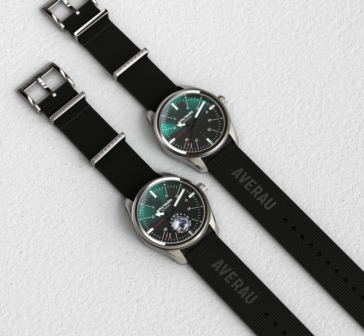 AVERAU 39 Moon phase "Big Moon" Green Degradè - Tessuto nero