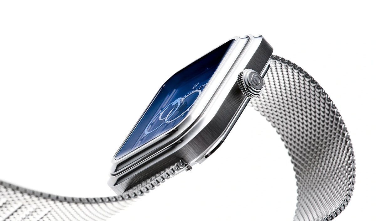 Ecce Figura Smalt - Leather strap - Grained Blue