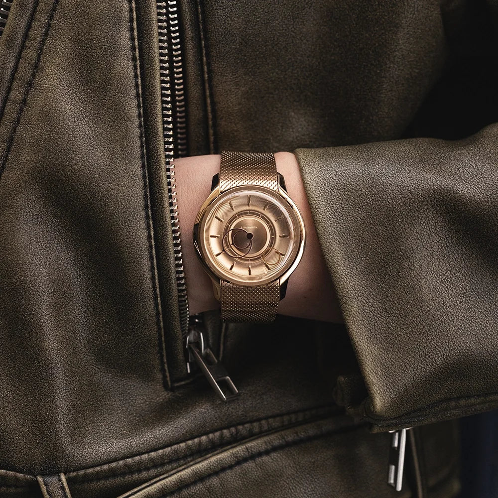 La Pièce n°2 - Rose Gold - Leather strap - Grained Black
