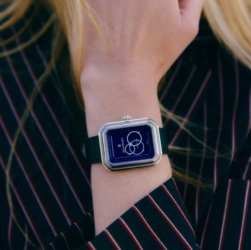 Ecce Figura Smalt - Leather strap - Grained Blue