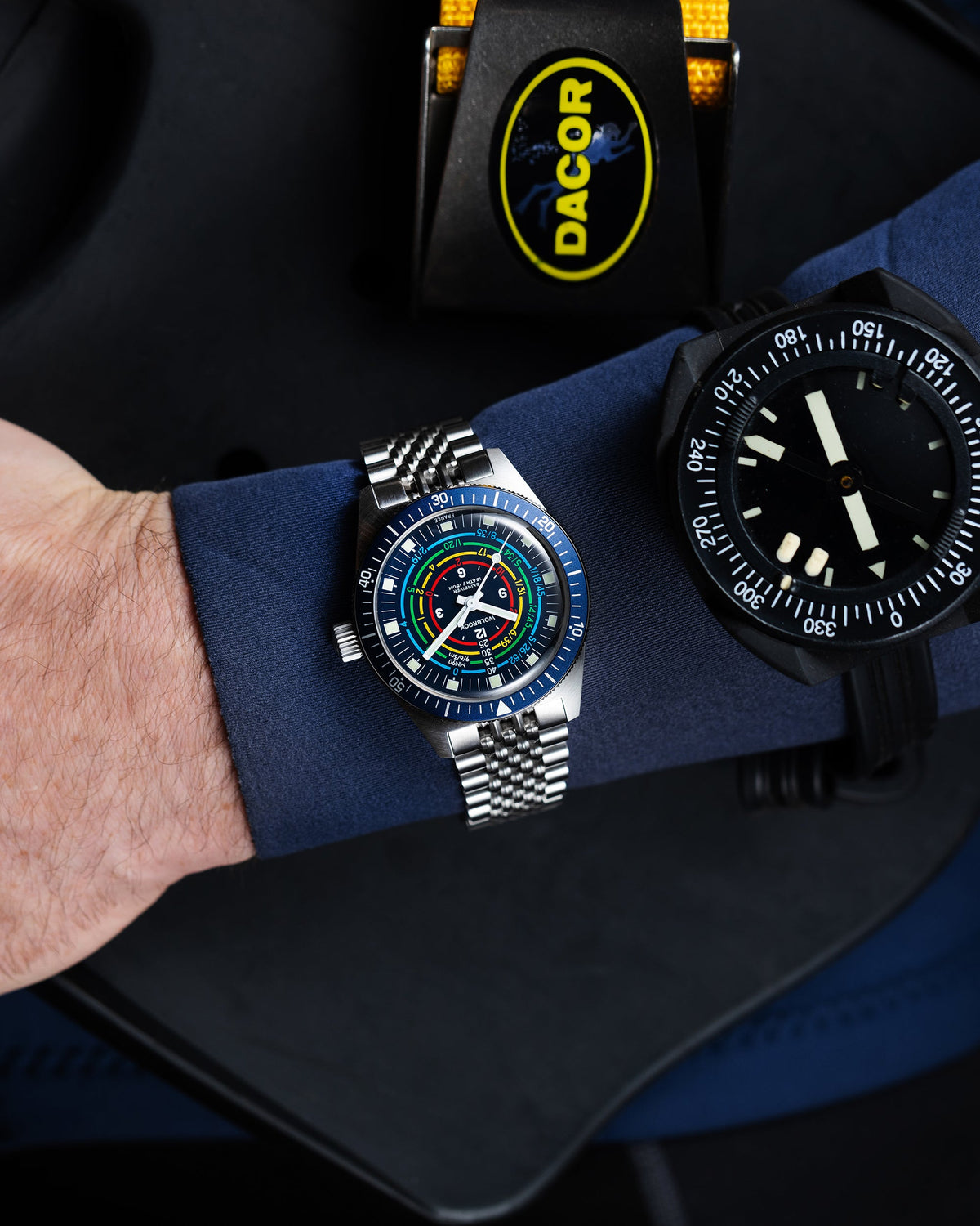 Skindiver Decompression Automatic Watch - MN90 - Blue - Dark Blue "Tropic" Rubber Strap