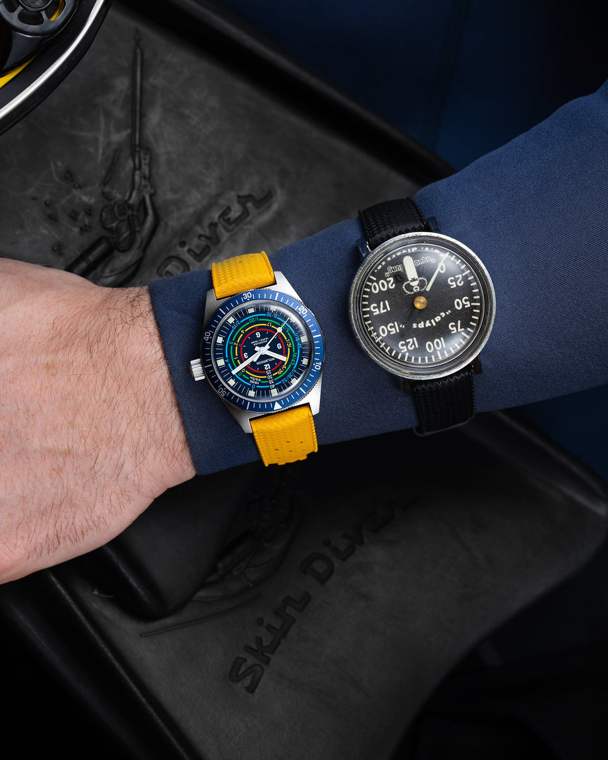 Skindiver Decompression Automatic Watch - MN90 - Blue - Dark Blue "Tropic" Rubber Strap