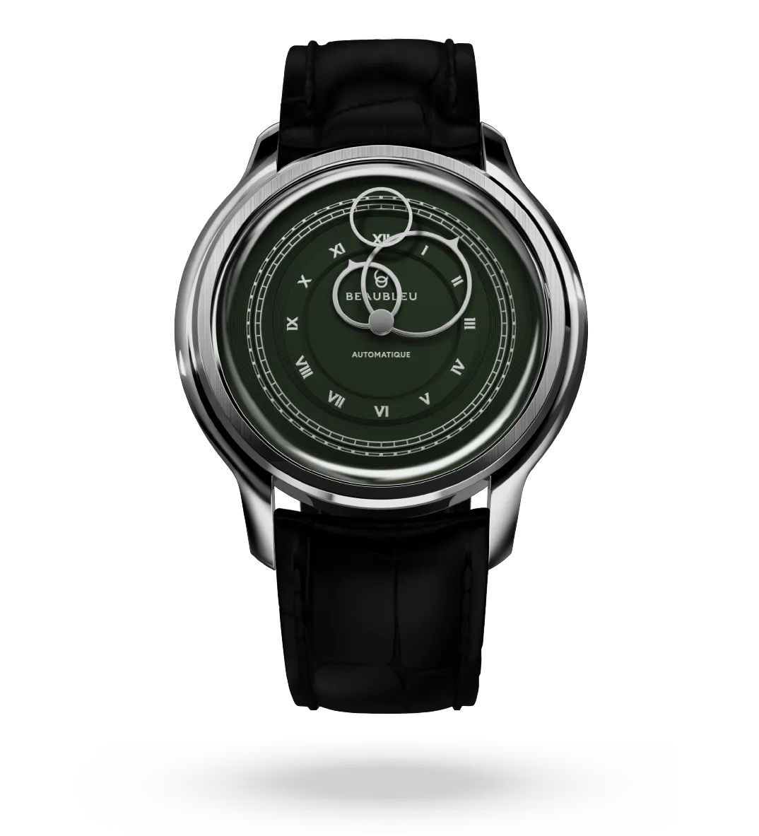 La Pièce n°1 - Olive Green - Leather strap - Grained Black