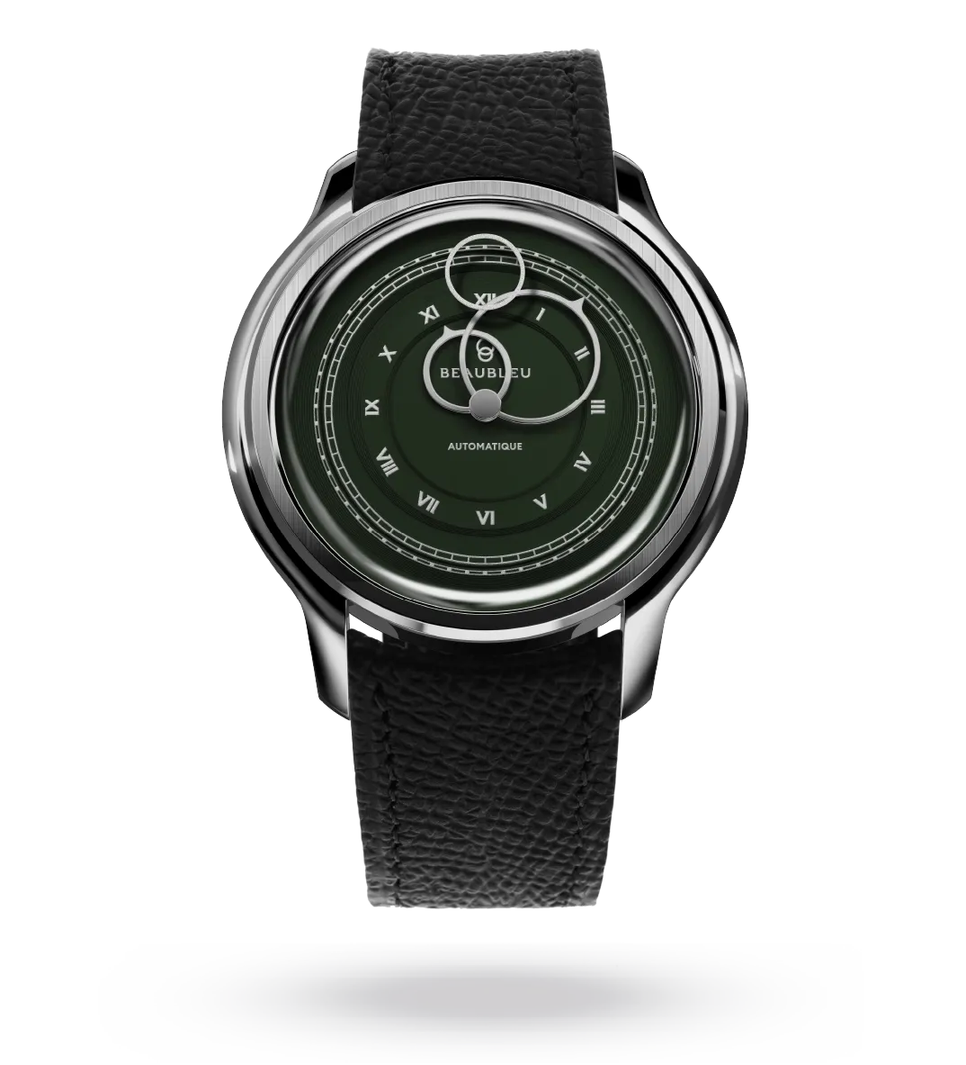 La Pièce n°1 - Olive Green - Leather strap - Grained Black