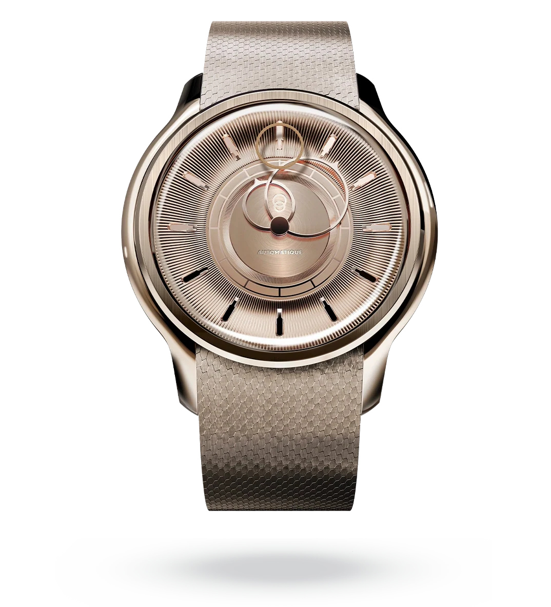 La Pièce n°2 - Rose Gold - Leather strap - Grained Black