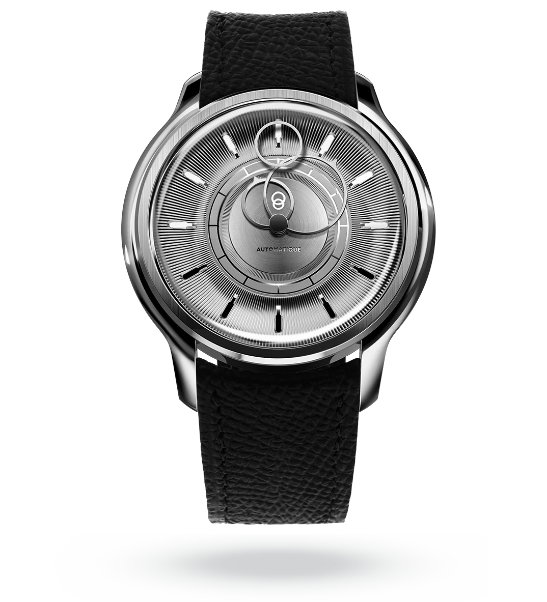 La Pièce n°2 - Silver - Leather strap - Grained Blue