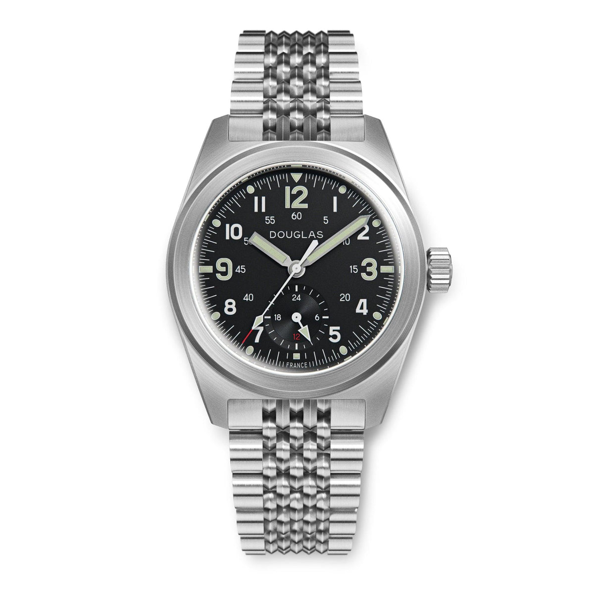 Outrider Professional Mecaquartz 38 Field Watch – Black - Green Nylon & Leather Strap