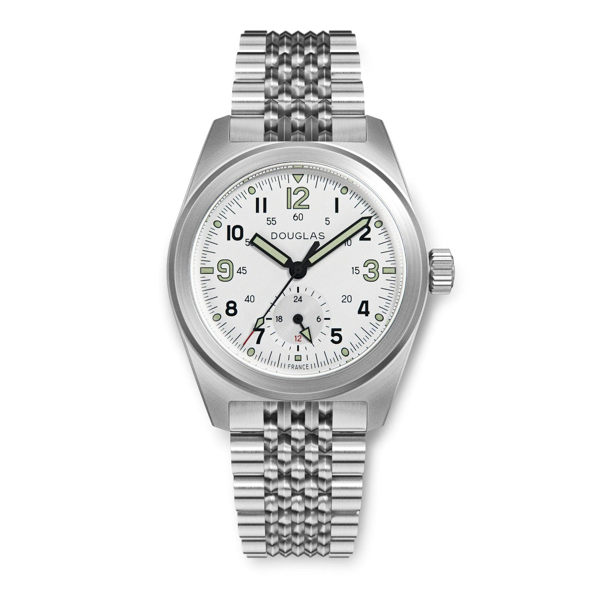 Outrider Professional Mecaquartz 38 Field Watch – White - Green Nylon & Leather Strap