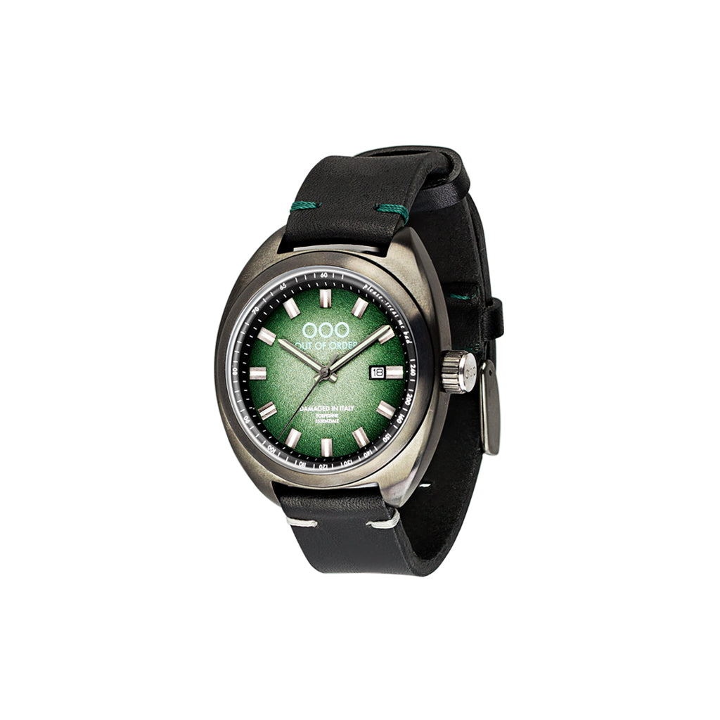 Torpedine 3H Mint Black Leather Band
