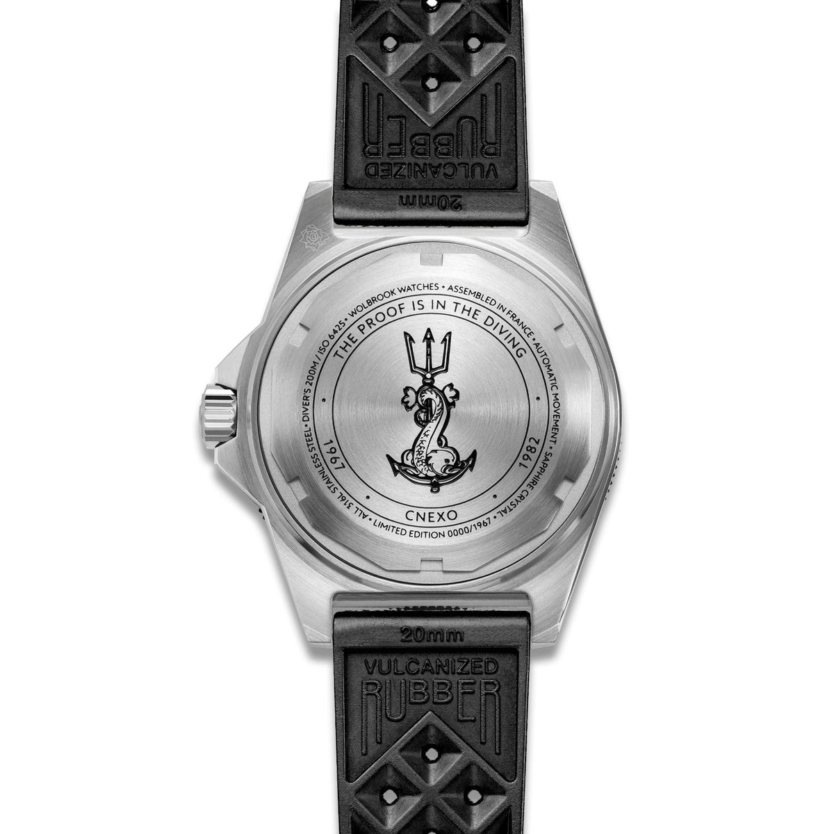 Skindiver II Automatic Dive Watch - "Jumbo Indices" & Vintage Lum - Black "Tropic" Rubber Strap