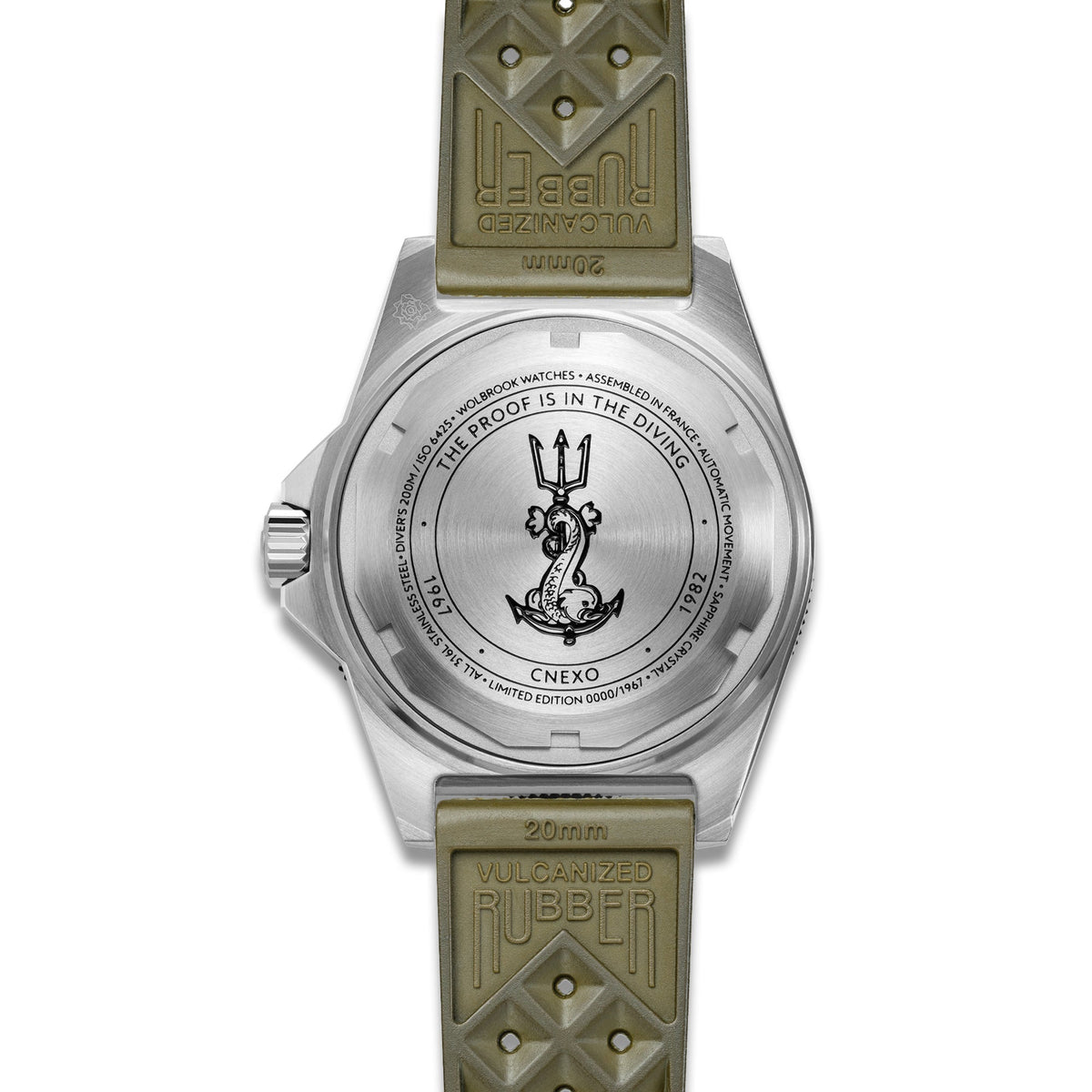 Skindiver II Automatic Dive Watch - "Jumbo Indices" Green Dial - Green "Tropic" Rubber Strap