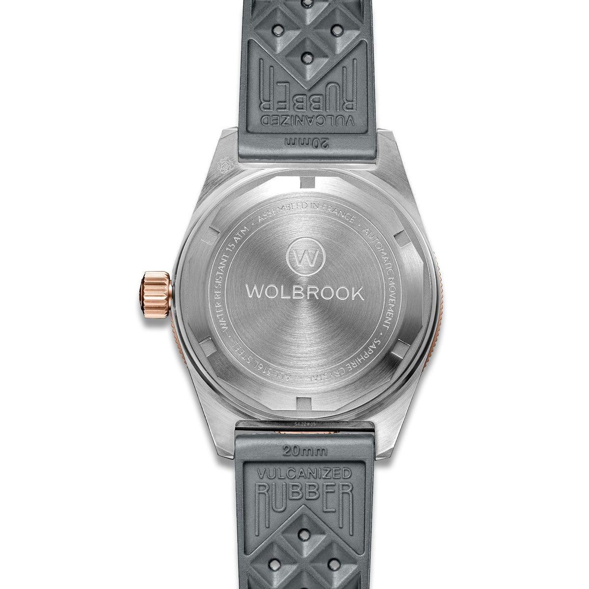 Skindiver Automatic Watch – Two-Tone Grey Sunray - Grey "Tropic" Rubber Strap