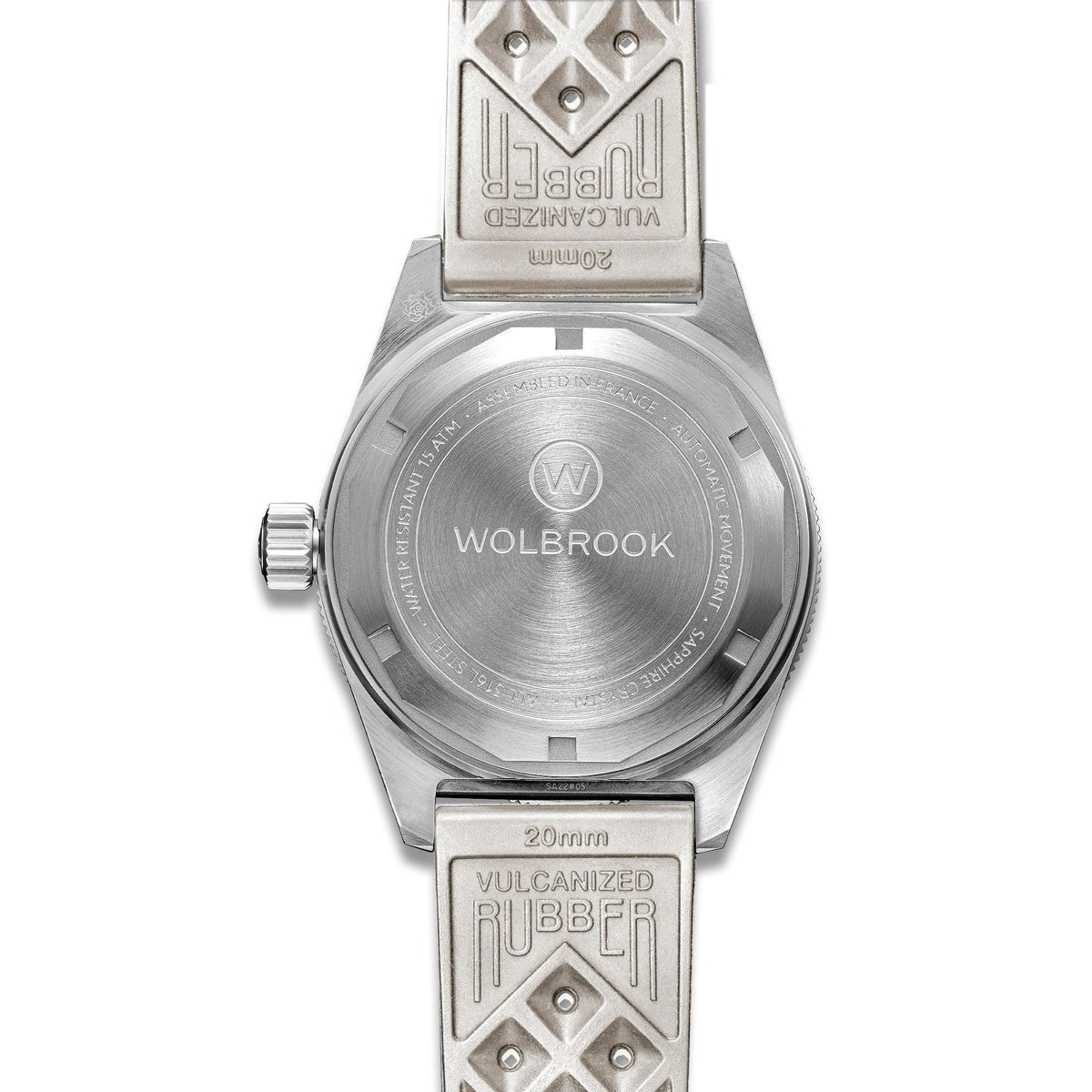 Skindiver Automatic Watch – Sky Blue - White "Tropic" Rubber Strap
