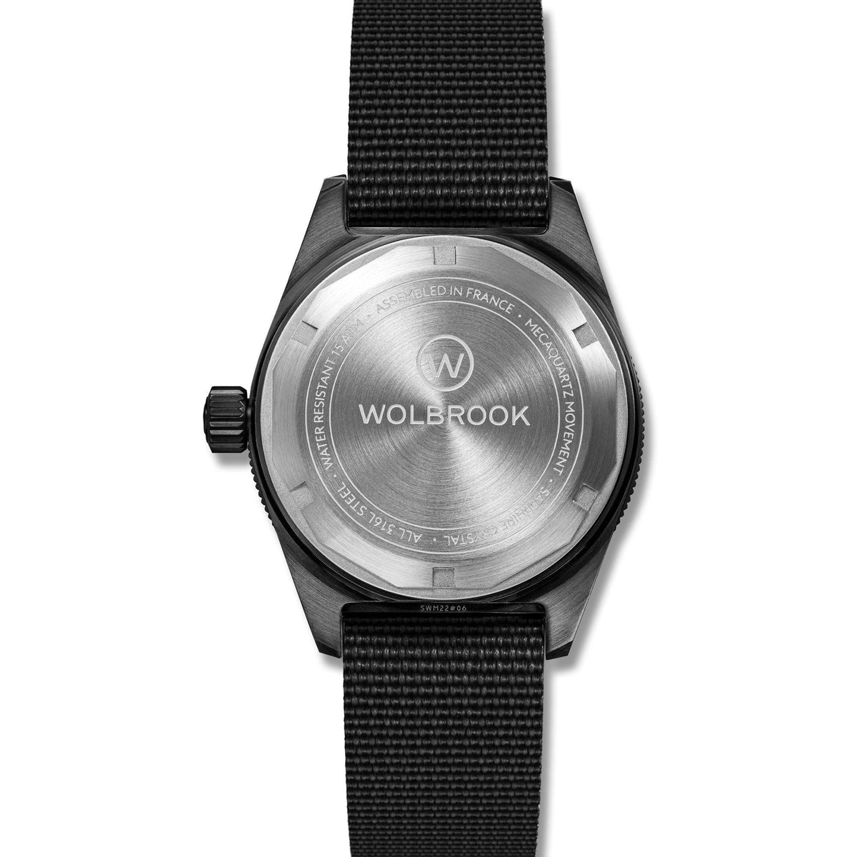 Skindiver WT Mecaquartz Watch - Green Lum & Black PVD - Black Nylon & Leather Strap