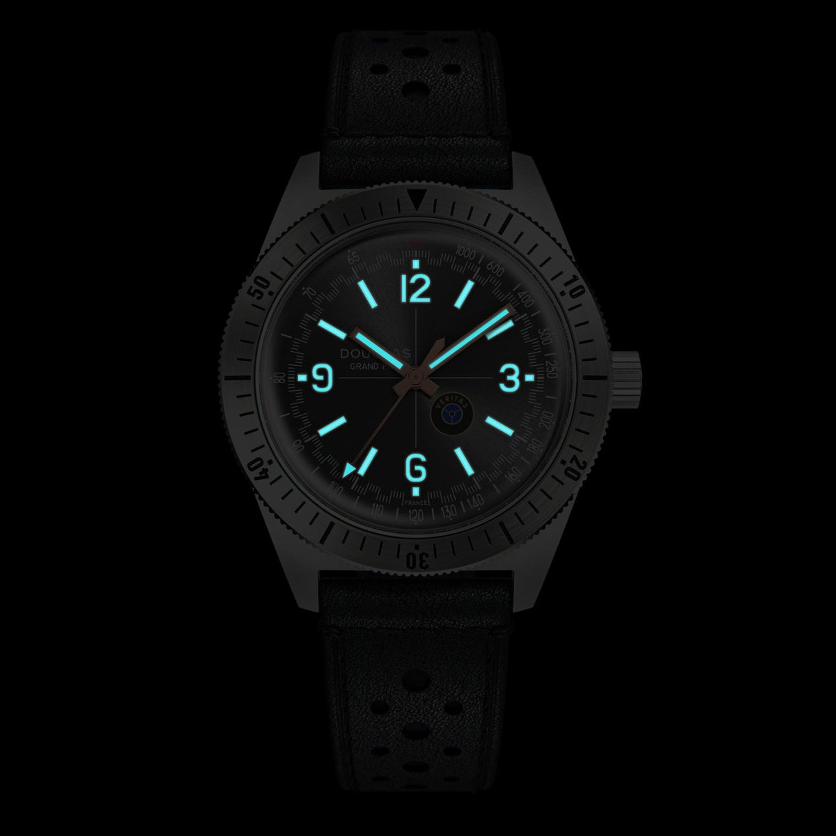 Douglas Grand Prix Professional Racing Watch – Veritas RSII Coupe Limited Edition - Black Rally Leather Strap