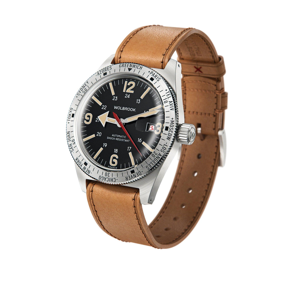 Skindiver WT Automatic Watch - Vintage & Steel - Camel Leather Strap