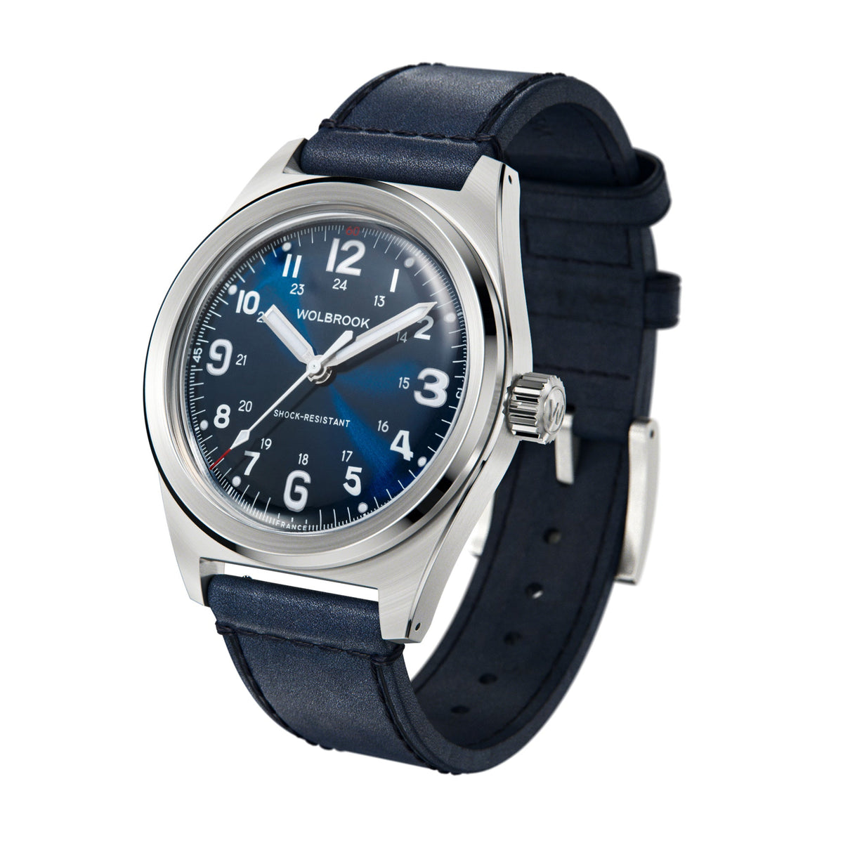 Outrider Automatic Watch – Blue, No Date - Blue Leather Strap