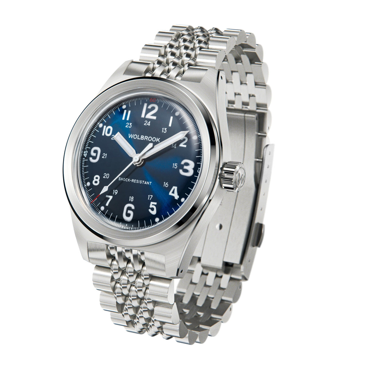 Outrider Automatic Watch – Blue, No Date - Blue Leather Strap
