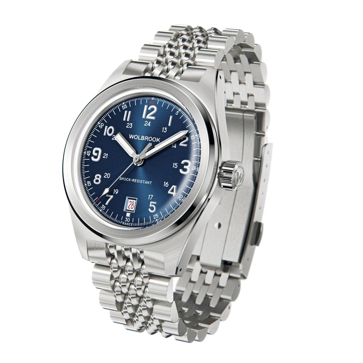 Outrider Automatic Watch – Blue - Blue Leather Strap