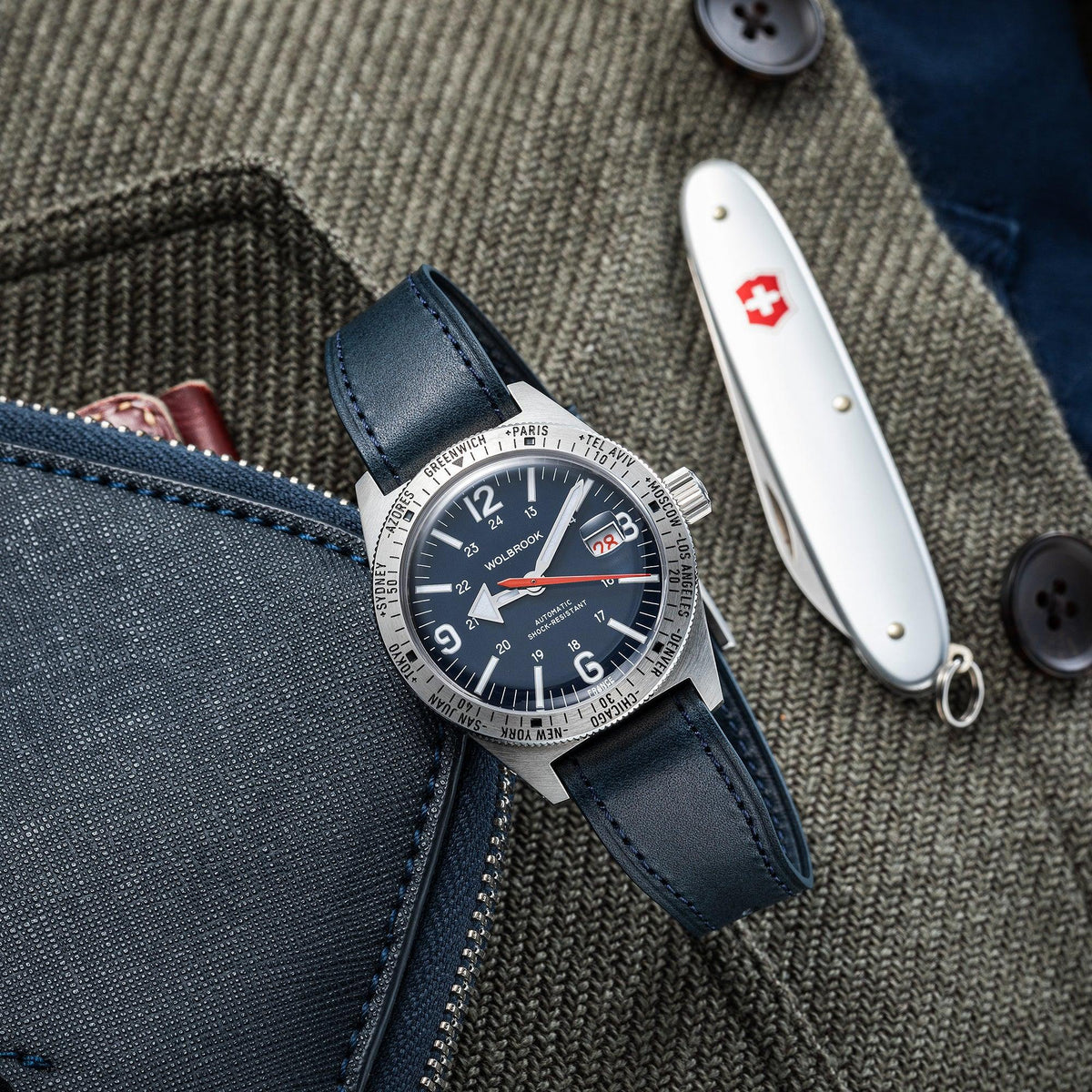 Skindiver WT Automatic - Blue & Steel - Blue Leather Strap