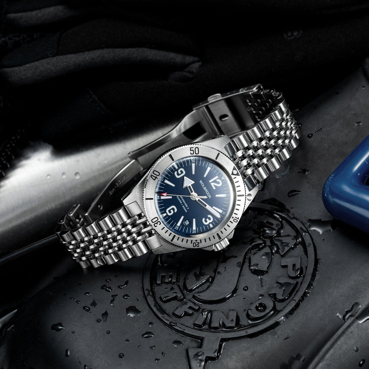 Skindiver II Automatic Dive Watch - Blue - Blue "Tropic" Rubber Strap