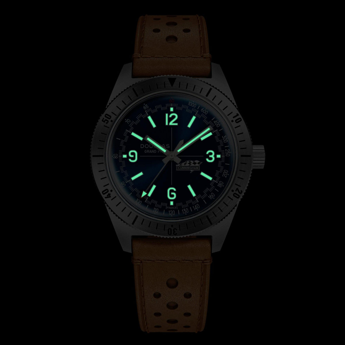 Douglas Grand Prix Professional Racing Watch – Cunningham C4-R 1952 Limited Edition - Camel Rally Leather Strap