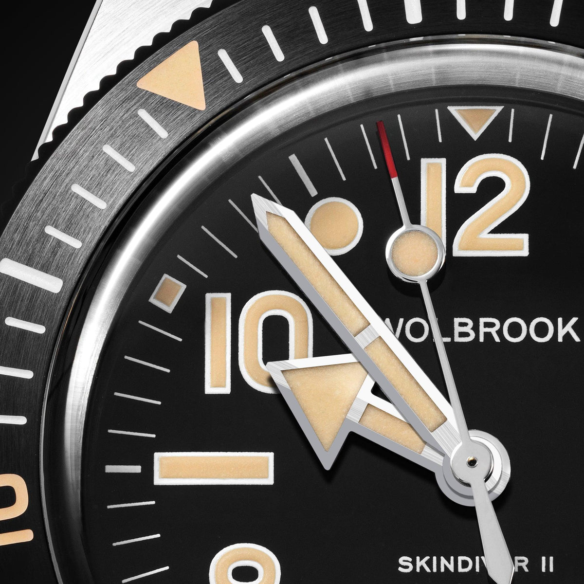 Skindiver II Automatic Dive Watch - "Jumbo Indices" & Vintage Lum - Black "Tropic" Rubber Strap