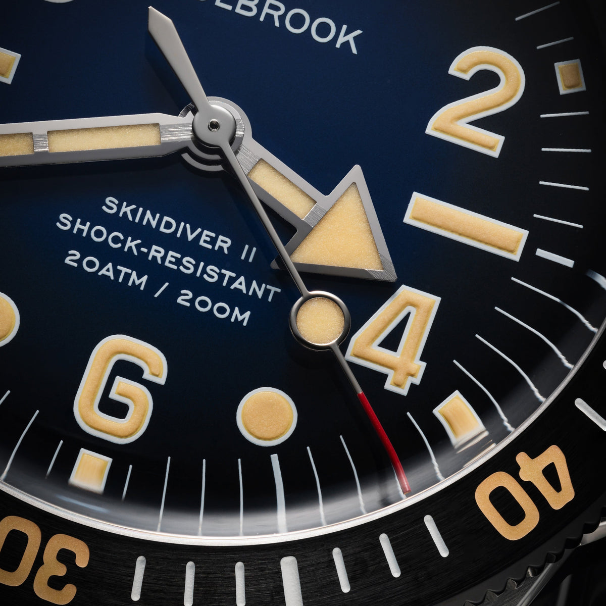 Skindiver II Automatic Dive Watch - "Jumbo Indices" Smoked Blue - Blue "Tropic" Rubber Strap