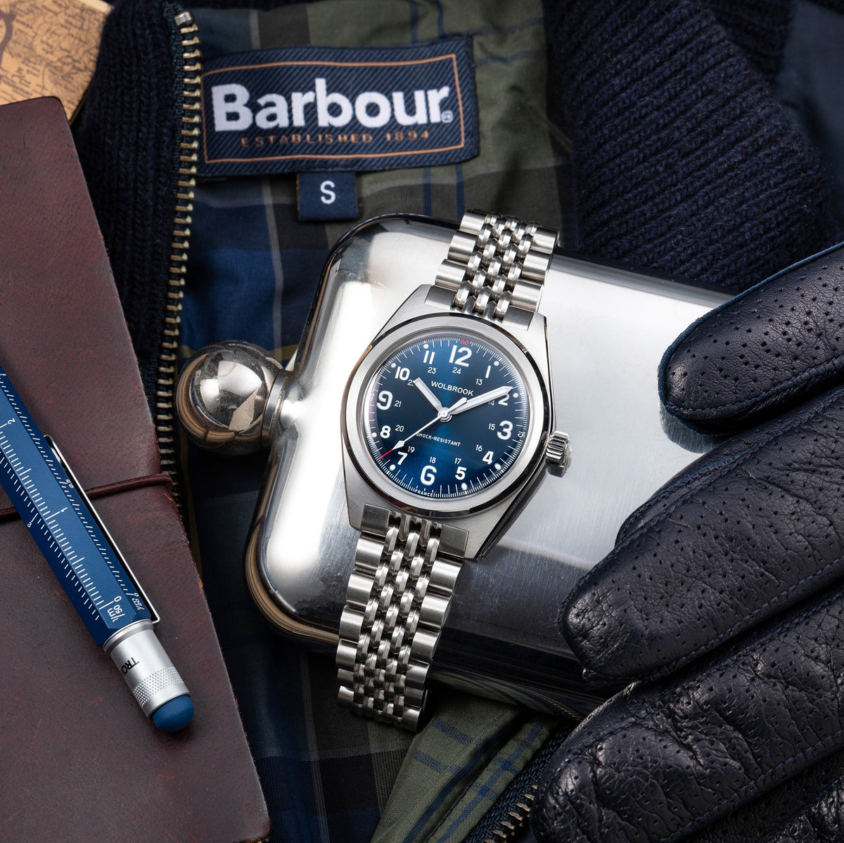 Outrider Automatic Watch – Blue, No Date - Blue Leather Strap