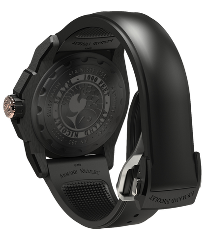 mechanical automatic white and rose gold color with black rubber strap