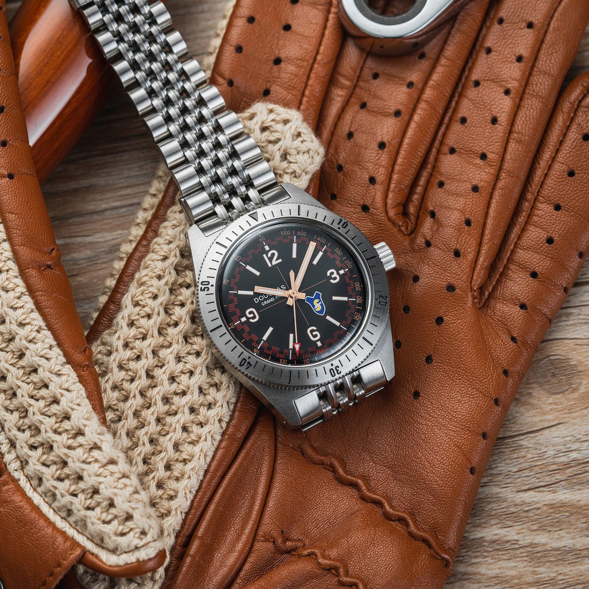 Douglas Grand Prix Professional Racing Watch – Siata 208S 1953 Limited Edition - Brown Rally Leather Strap