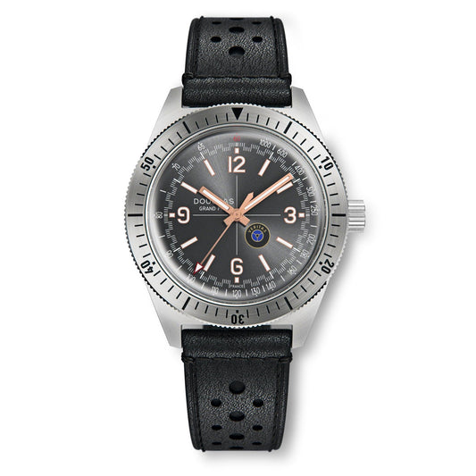 Douglas Grand Prix Professional Racing Watch – Veritas RSII Coupe Limited Edition - Black Rally Leather Strap