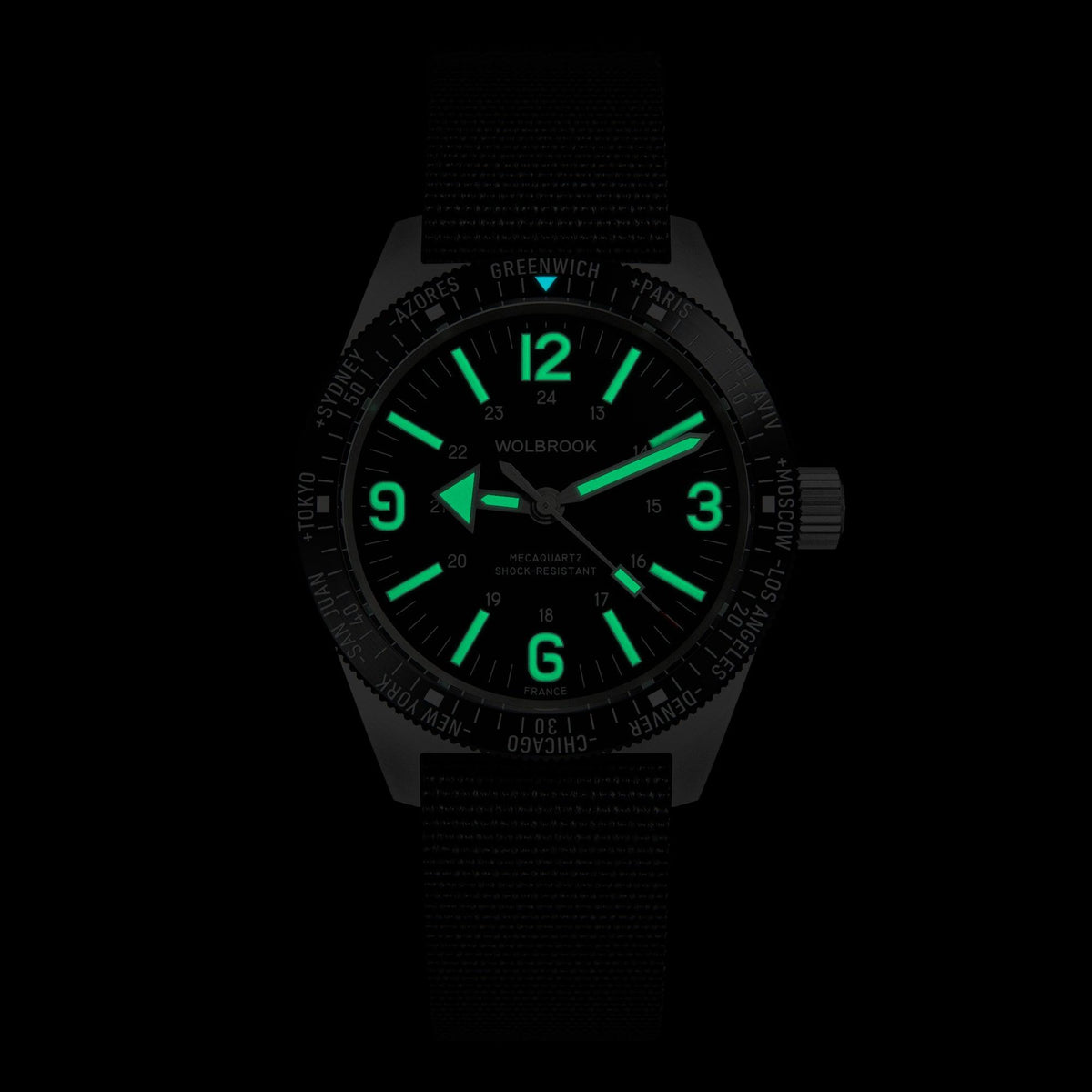 Skindiver WT Mecaquartz Watch - Black Nylon & Leather Strap