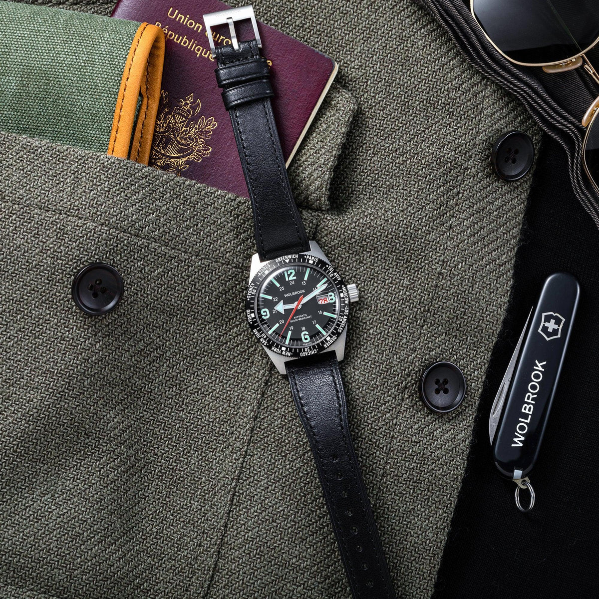 Skindiver WT Automatic Watch - Black Leather Strap