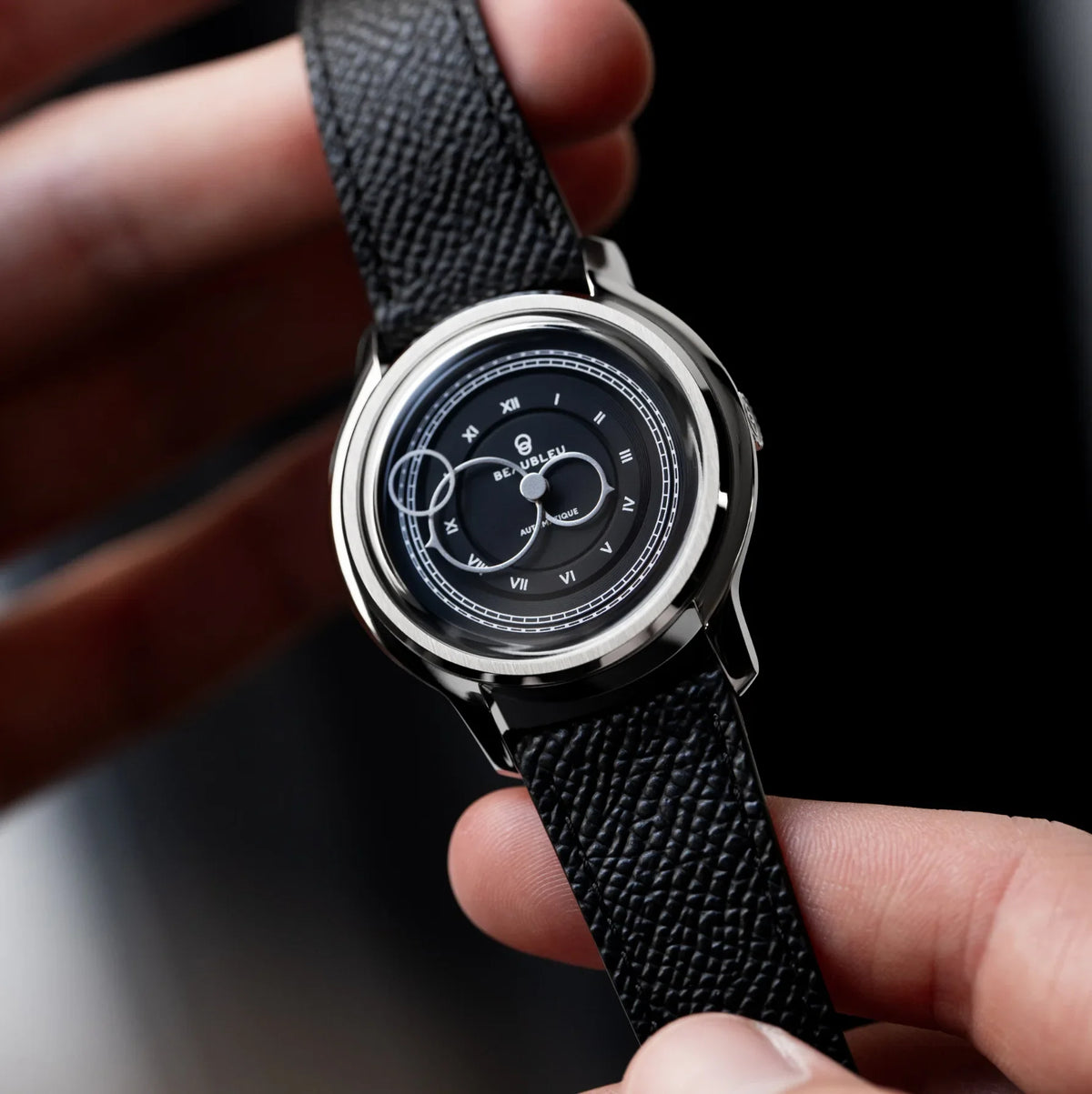 La Pièce n°1 - Graphite - Leather strap - Grained Black