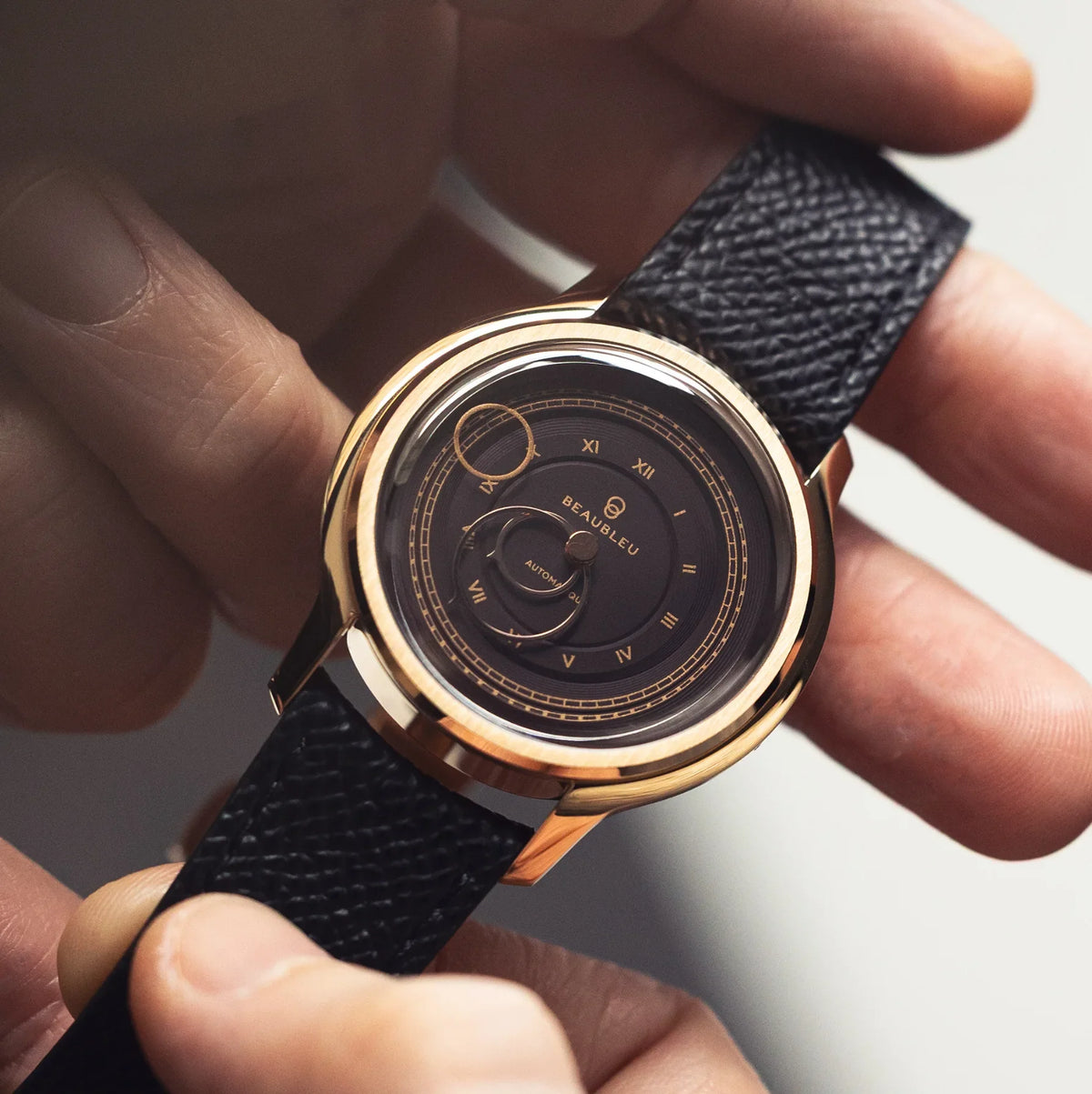 La Pièce n°1 - Moka - Leather strap - Grained Cognac
