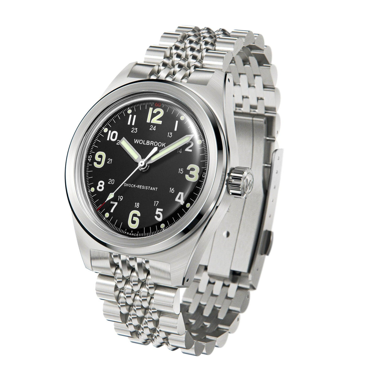 Outrider Automatic Watch – Black Dial, No Date - Brown Leather Strap