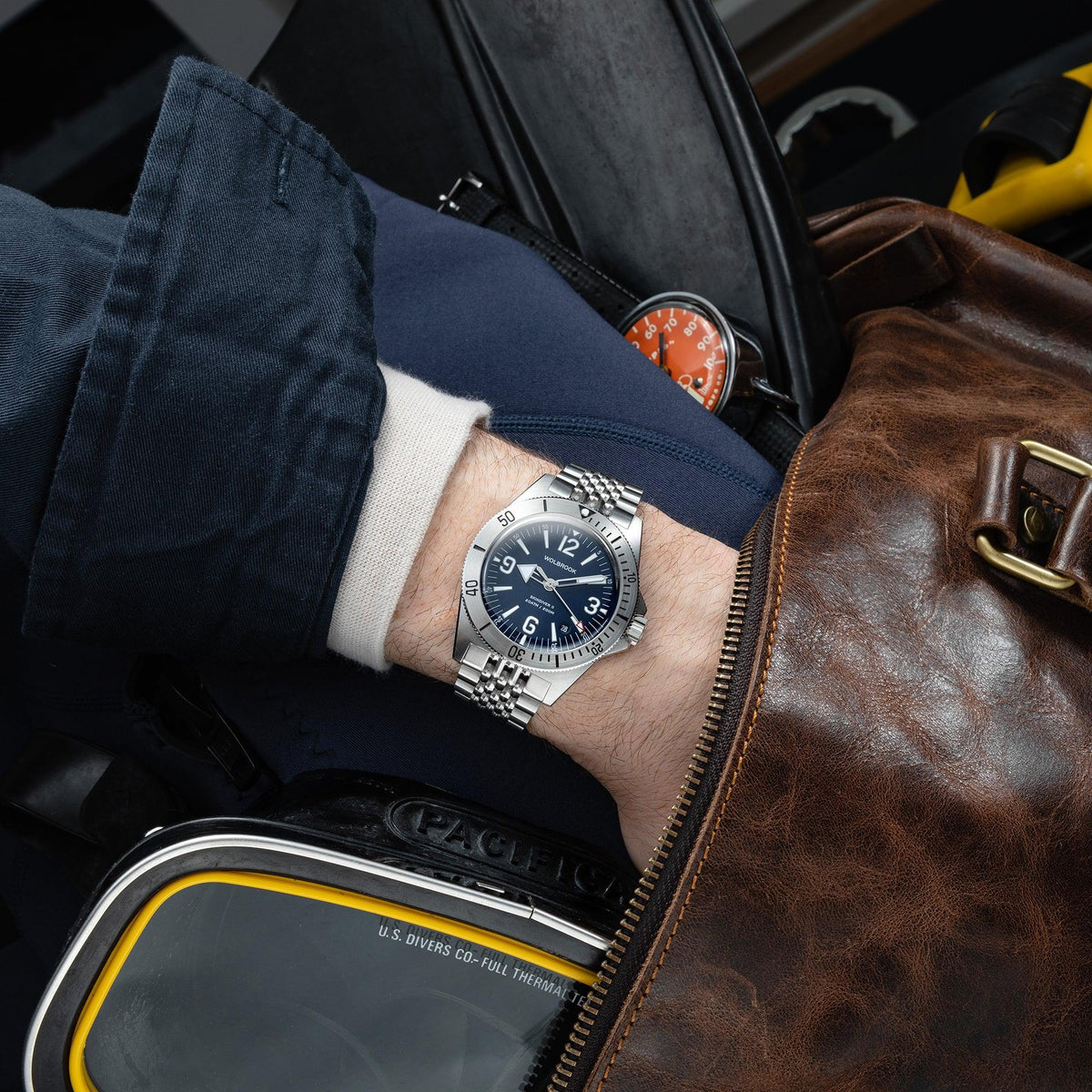 Skindiver II Automatic Dive Watch - Blue - Blue "Tropic" Rubber Strap